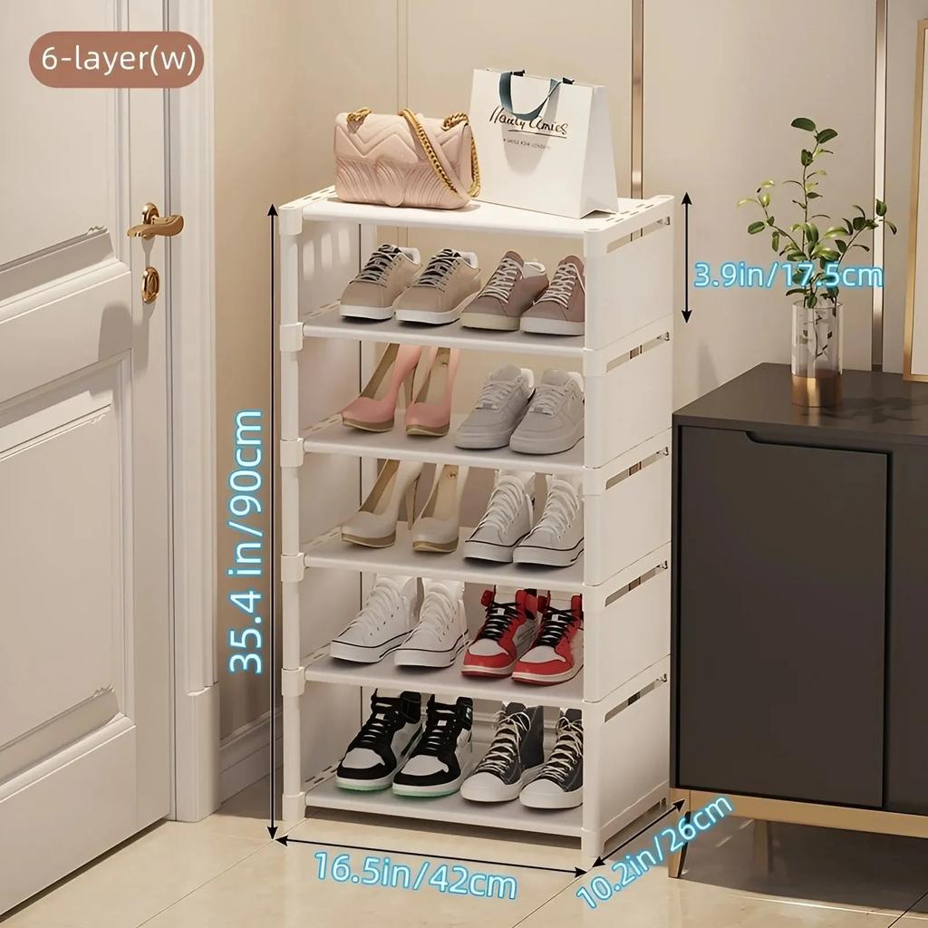 Metallrahmen Schuhregal Mehrstöckige Stoffböden Platzsparend für Sneaker Sandalen Eingangsbereich Einfache Montage Feiertags-Aufbewahrungsregal