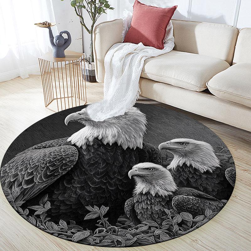 Animals pattern round rug,Carpet Rug for Living Room Bedroom Playroom ,Non-slip Floor Mat,Holiday Gifts and Birthday Gifts. 80cmx80cm