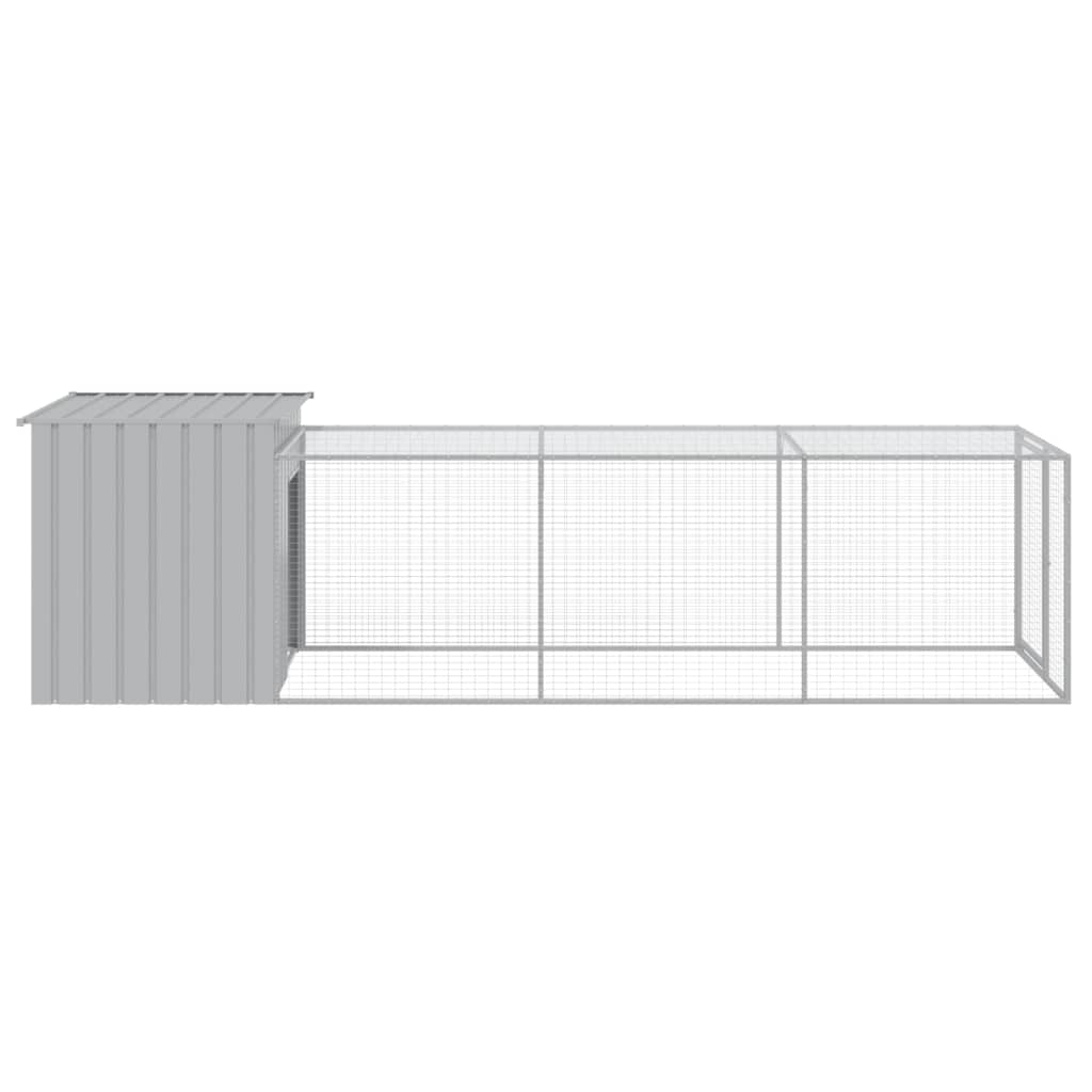 Vidaxl Coop with Run, Light Gray, 110X405X110 Cm, Steel