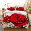 Rose Flower Valentine's Day Mother's Day Comfortable Duvet Quilt Cover Pillowcase Bedding Set Bedroom Decoration Home Textile