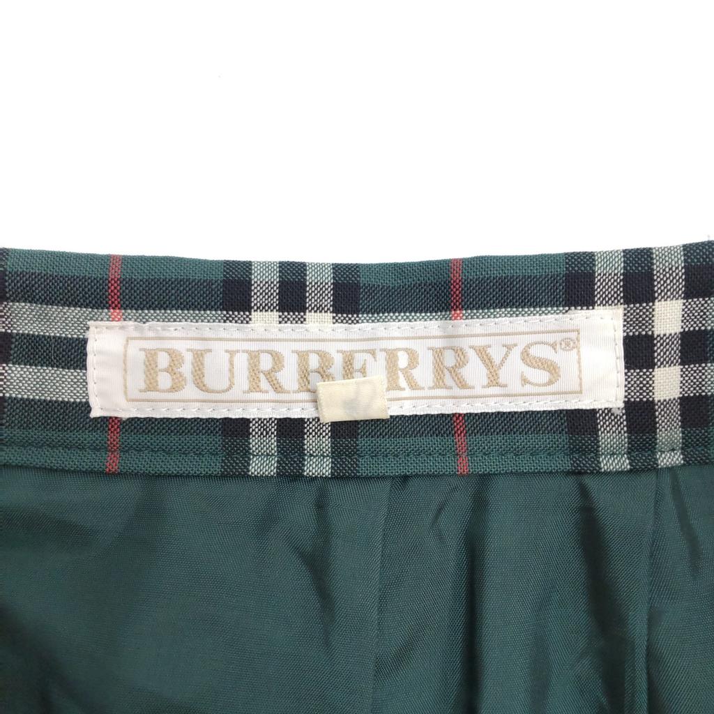 80s-90s Vintage Burberrys tight skirt knee length 9 M dark green check(USED)