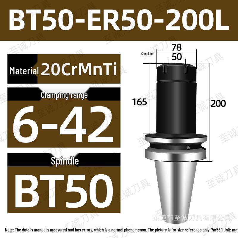 BT50-ER Collet Chuck Holder: Carburized & Blackened with ER Spring for CNC Machining