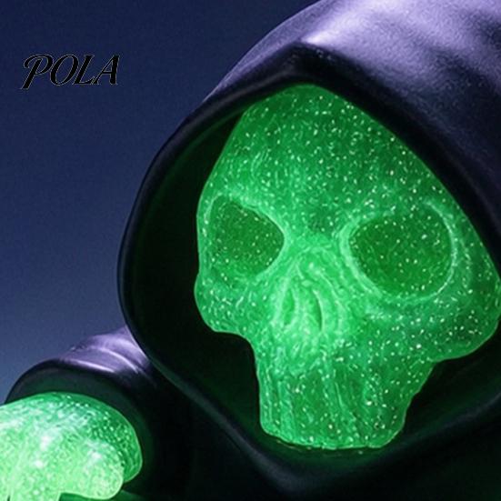 Luminous Skull Display Ornament Computer Monitor Figurine, 3D Printed Decor, with Hooded Grim E-sports Desk Decor Reaper Design, Halloween Horror