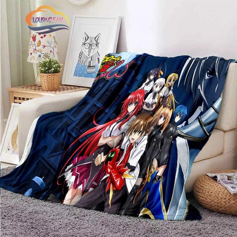 3D tištěná střední škola DxD plyšová deka Módní Flanel Fleece Sexy animace Dárek pro holčičku Sofa Nap Travel