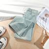 Spring Summer New Meteor Bling Rhinestone Non Cling Soft Comfort Relax Micro Flare Wide Leg Denim Pants For Women Casual Pants Oversize Denim Trousers