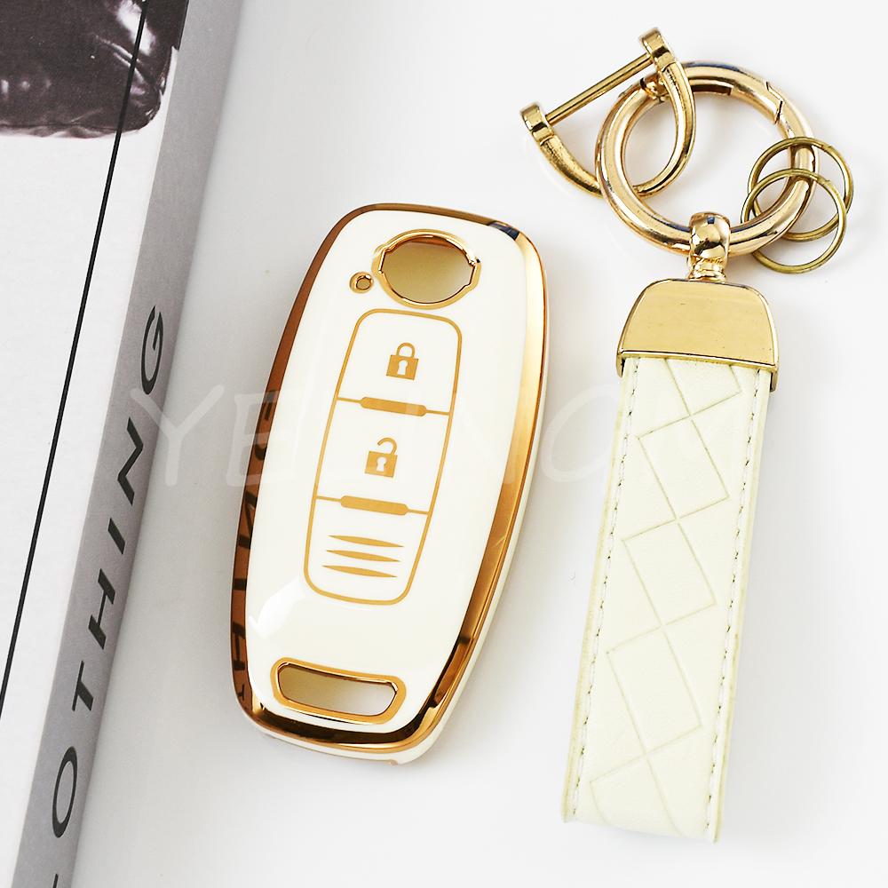 3 Buttons Soft Tpu Car Key Case For Nissan Rouge Kicks Pathfinder J12 Ariya Altima Rogue Qashqai Bluebird Sylphy Keychain Shell