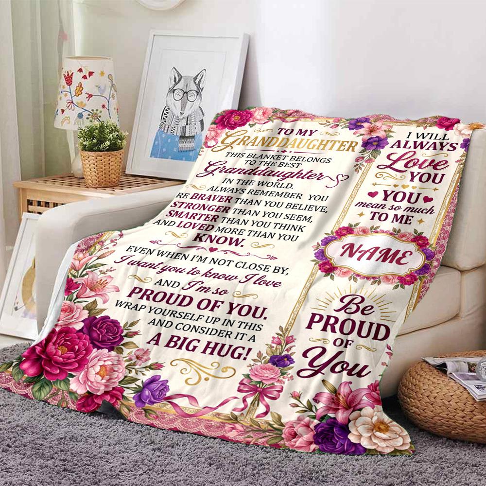 Granddaughter'S Love Blanket Customize Your Name Blanket Warm Comfortable And Soft Blankets Are Suitable For Home Lunch Break Blanket Office Sofa Sofa
