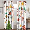 Flower Style Christmas Curtain Decoration Cartoon Santa Curtain Elk Snowman Christmas Tree Children's Room Decoration