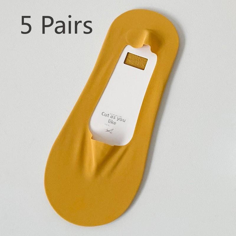 5 Pairs of Women's Summer Thin Style Shallow Mouth Non Slip Cotton Bottom Invisible Socks