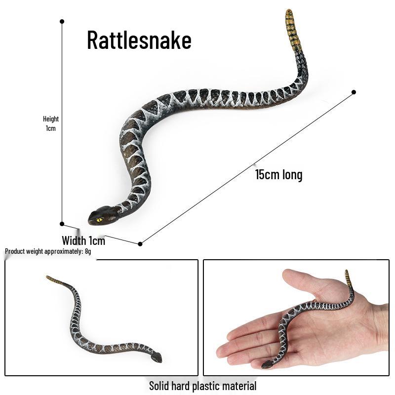 Kids Plastic Rattlesnake Toy - Realistic Reptile Model for Fun and Pranks