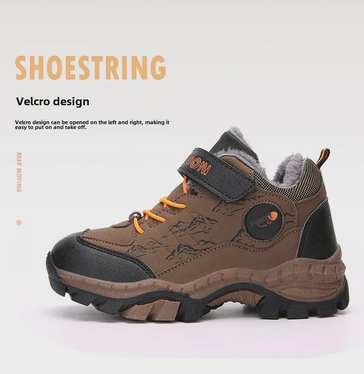 Popular Boys' Snow Boots with Thick Velvet Lining - Warm, Durable, and Ideal for Outdoor Winter Sports