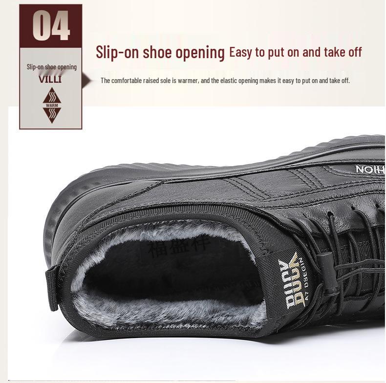 Winter Thickened Waterproof Non-Slip Velvet Lined Shoes - Soft Sole Plus Size for Middle-Aged and Elderly