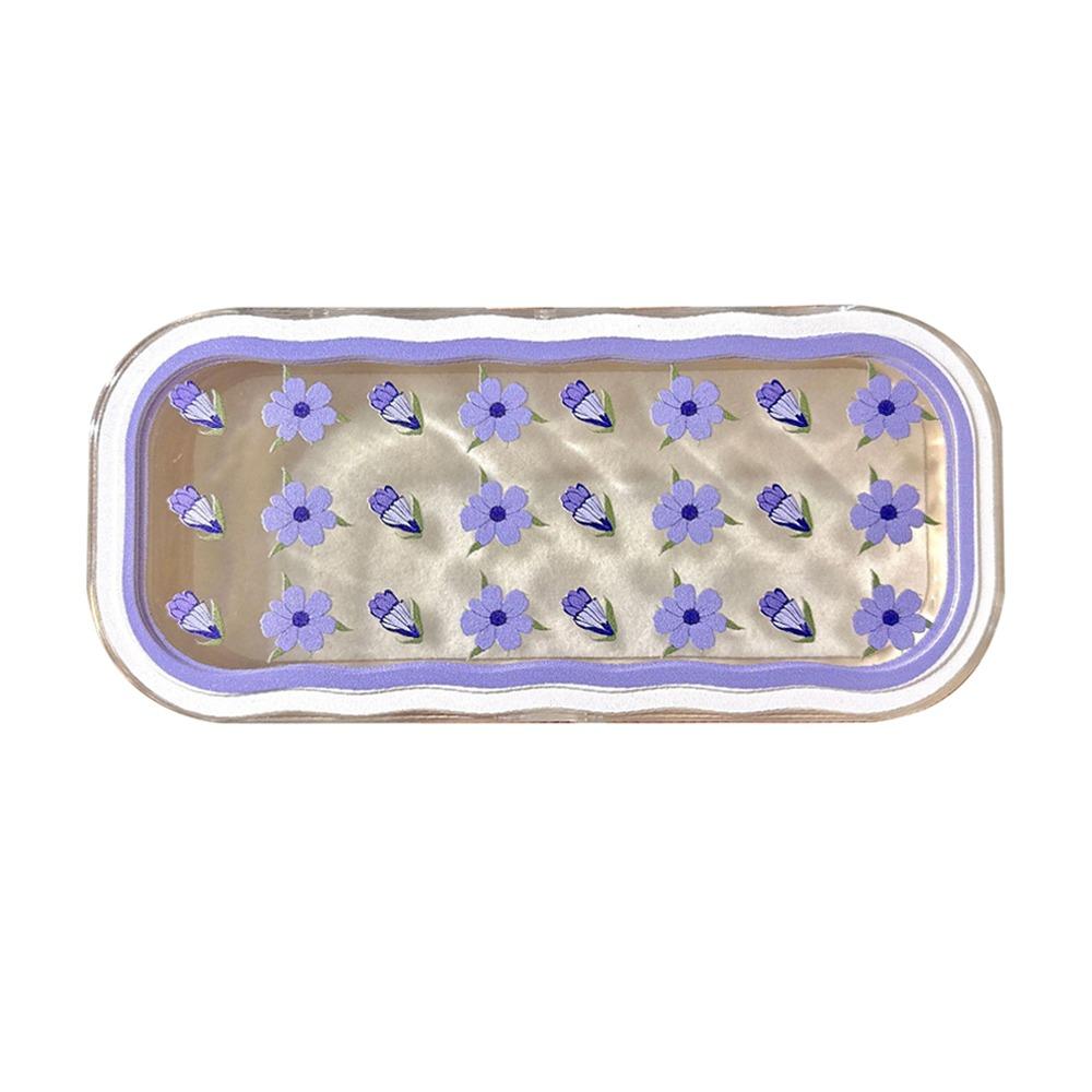 

Cute Plastic Glasses Case Visible Flower Pattern Sunglasses Storage Box Transparent Portable Glasses Protective Case Sunglasses