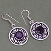Set Amethyst Anhänger Ohrringe Mädchen Ohrring Halskette Sterling