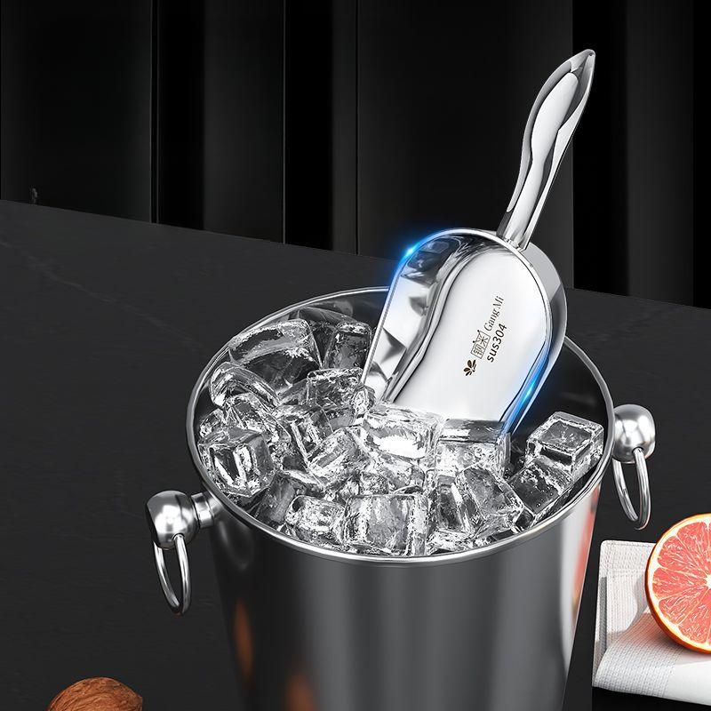 304 Stainless Steel Ice Shovel Simplicity Household Thickened Multi-purpose Rice Spoon Tea Food Flour Shovel Popcorn Flat Spoon