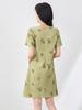 Tencel Linen A-line Dress with Butterfly Embroidery - French Style Slimming Fit for Women