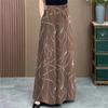 Plus Size Ice Silk Floral Print Wide Leg Pants Summer New High Waist Slimming Casual Elegant Mom Pants Skirt