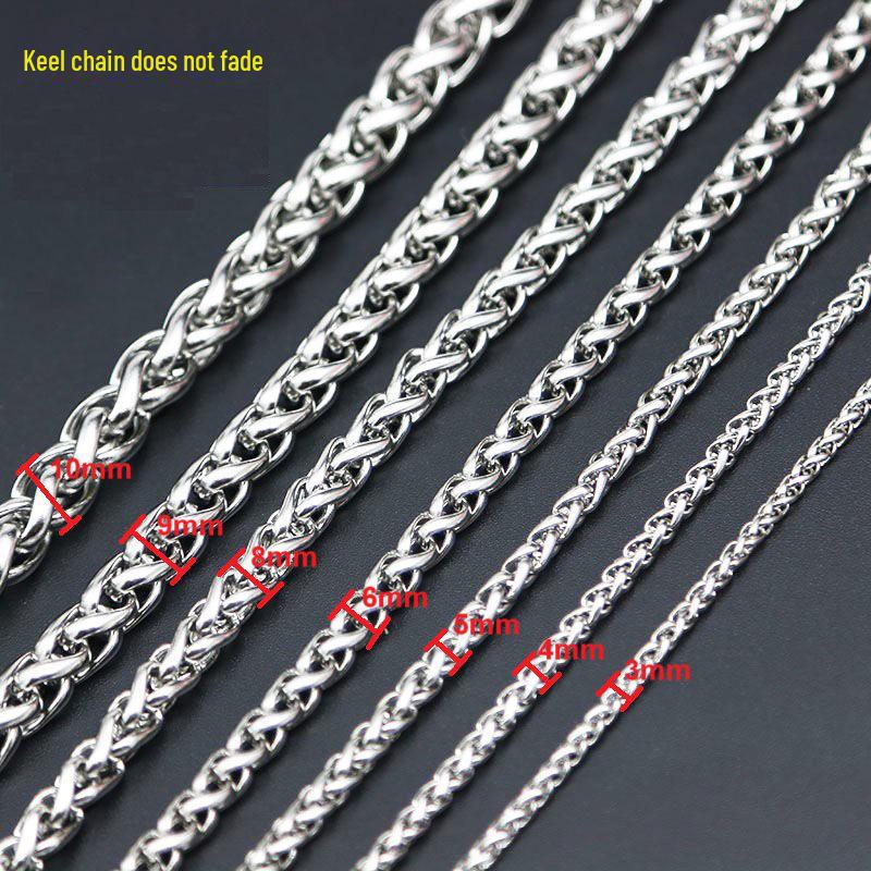 Titanium Steel Keel Chain Necklace, Flower Basket Chain, Non-Fading Jewelry for Men & Women, DIY Accessories.