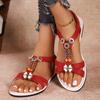 Fashion Women's Summer Fashion Boho Non-Slip Versatile Sandals Casual Metal Buckle Soft Slip Non-Slip Flat Sandals