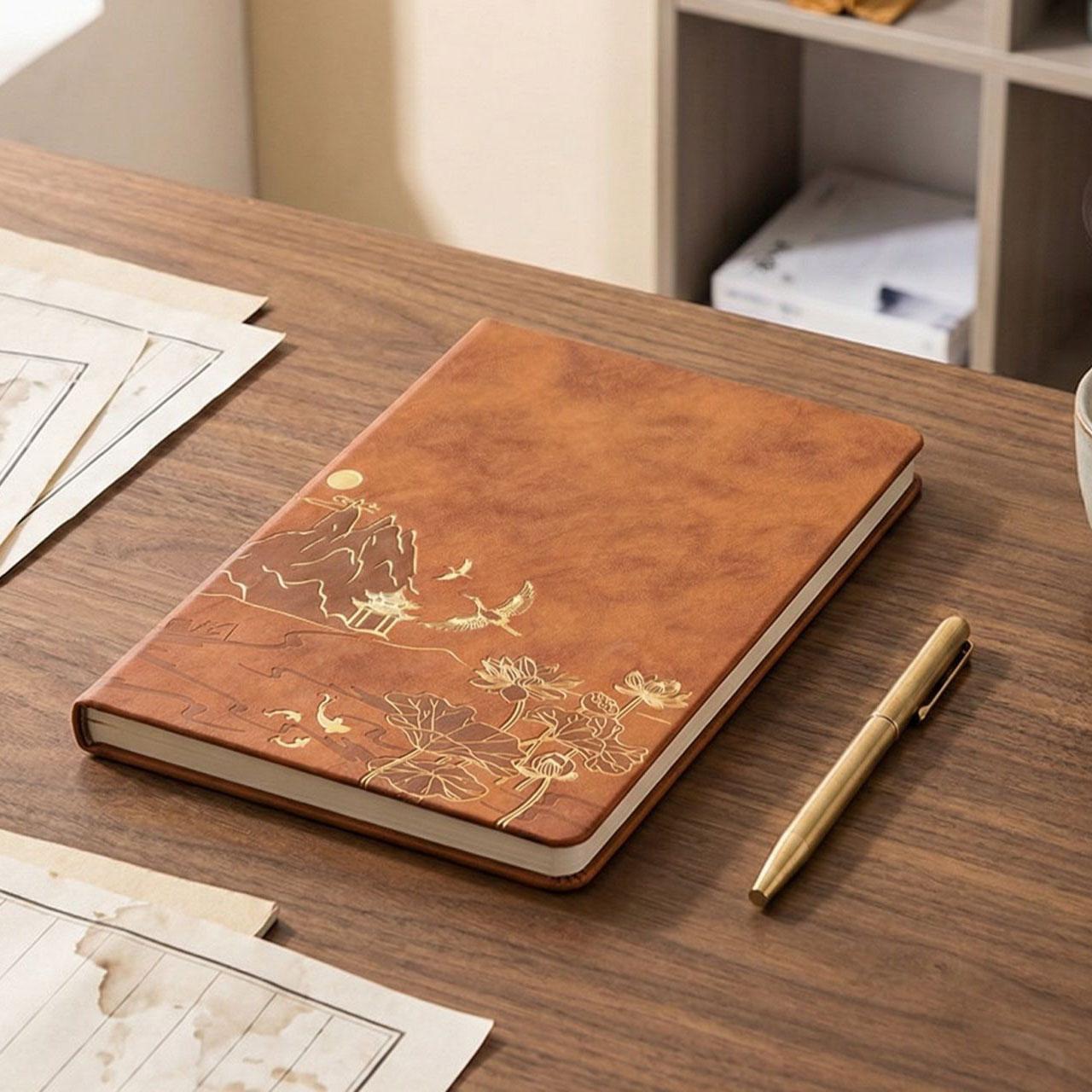 

A5 Vintage Business Notebook Retro Journal Notepad one size коричневий