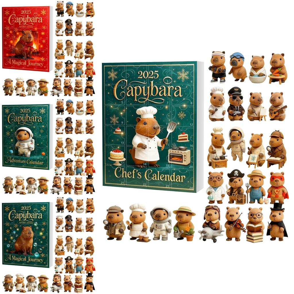 Christmas Capybara Advent Calendar Blind Box With Acrylic Figurines For Festive Decorations