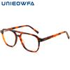 UNIEOWFA Retro Aviation Optical Eyeglasses Frame Men Myopia Prescription Glasses Frame Male Italy Acetate Spectacles Frame Brand
