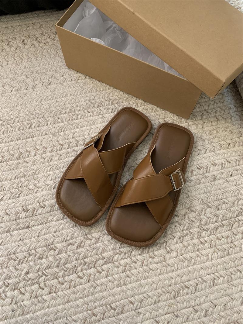 

Лето 2024, новые женские дизайнерские брендовые тапочки на плоской подошве, тканые удобные женские туфли, повседневные тапочки на нижней подошве, женская обувь 40