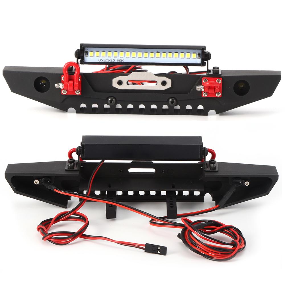 Anticollision Front Bumper with Spolights RC Car Parts Fit for TRX4 Axial SCX10 90046 1 10 RC Crawler Car