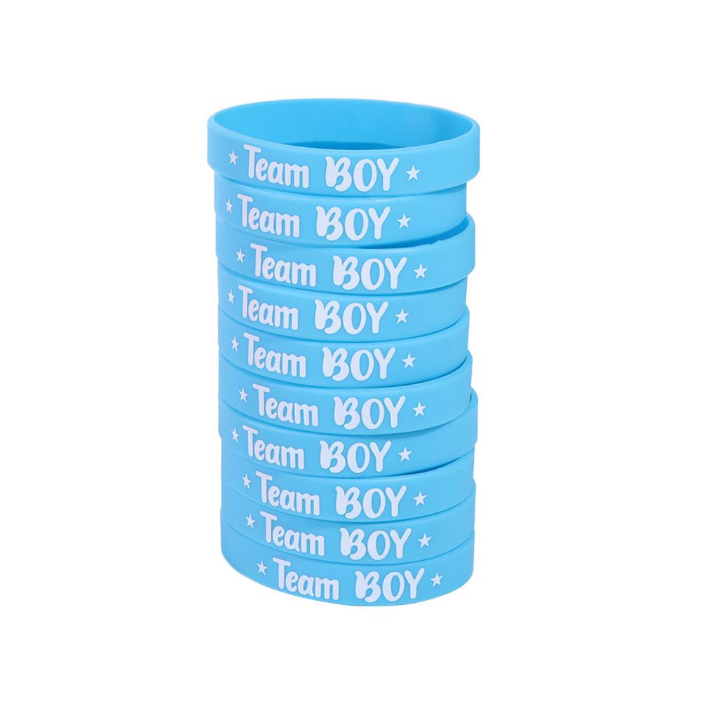 20pcs Flat Printed Team Bride Bracelet Silicone Team Boy Girl Wristband  Baby Shower Decoration