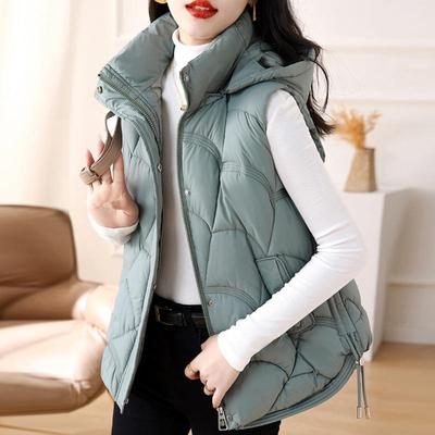 Herbst Warme Westen für Frauen Neue Mode Lose Damen Wintermantel Mit Kapuze Koreanischen Stil Baumwolle Gepolsterte Ärmellose