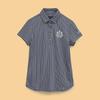 Short Sleeve Polo Shirt Quick Striped Golf C25134205 L [Callaway] Women's (Sweat Wicking, Drying, Pattern) / / 1120_Navy