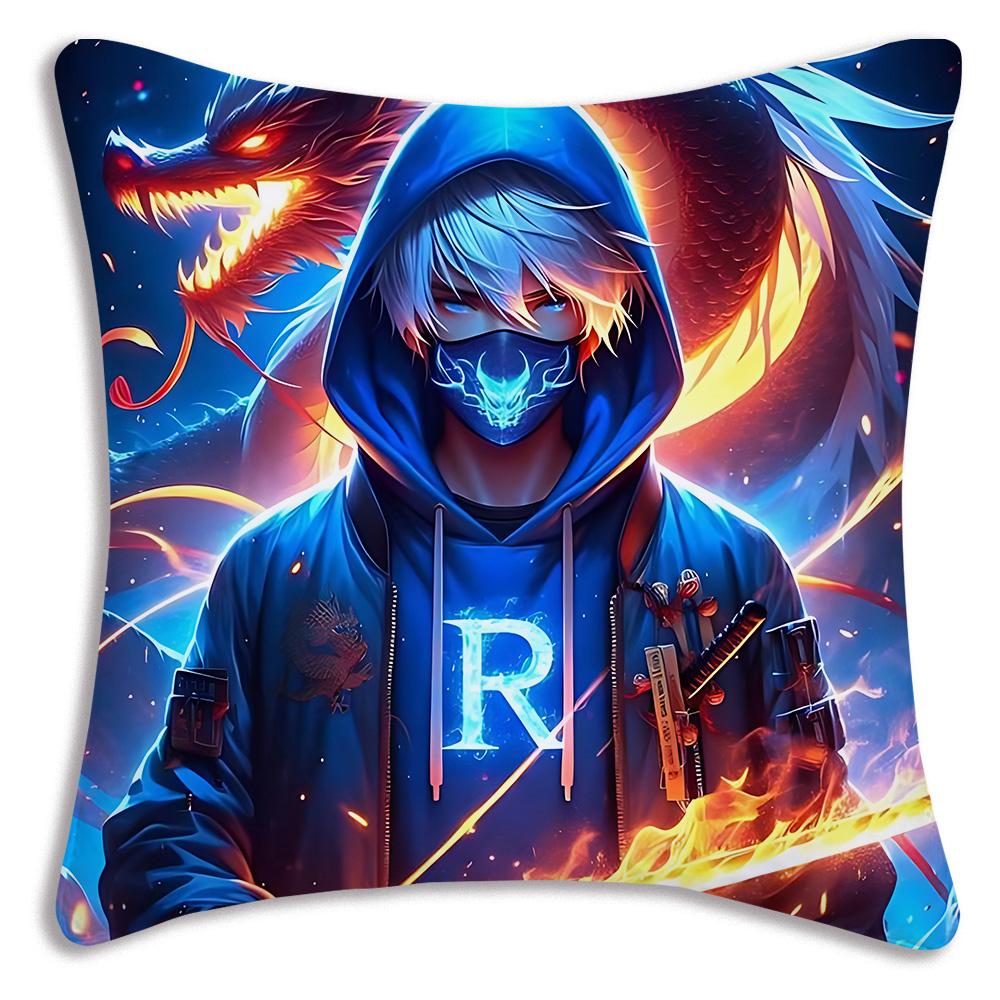 Anime For Tokyos Ghouls Pillow Covers Cartoon Sofa Decorative Home Double-sided Printing Short Plush Cute Cushion Cover