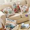 Fall Throw Pillow Covers 4Pcs Pumpkin Linen Pillow Covers For Thanksgiving Soft Comfortable Cushion Covers Decorative For Sofa