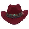 Woolen Western Cowboy Hat Solid Color Party Cosplay Hat Simple Cowgirl Jazz Hat  Bucket Hats