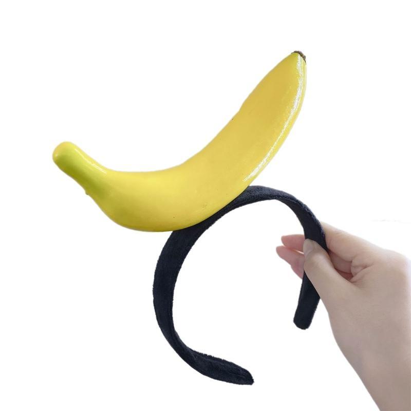 A52E Funny Banana Headband Stuffed Tangerine Hair Hoop Cartoon Vegetable Hairband