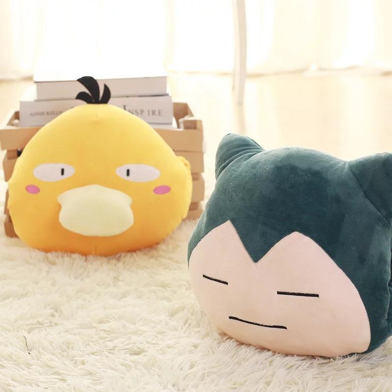 33x28 Anime Cartone Animato Pokemon Pikachu Cuscino Testa Grande Peluche Jigglypuff Keda Paperella Bambola Calda per le Mani Giocattolo di Peluche Regalo per Bambine