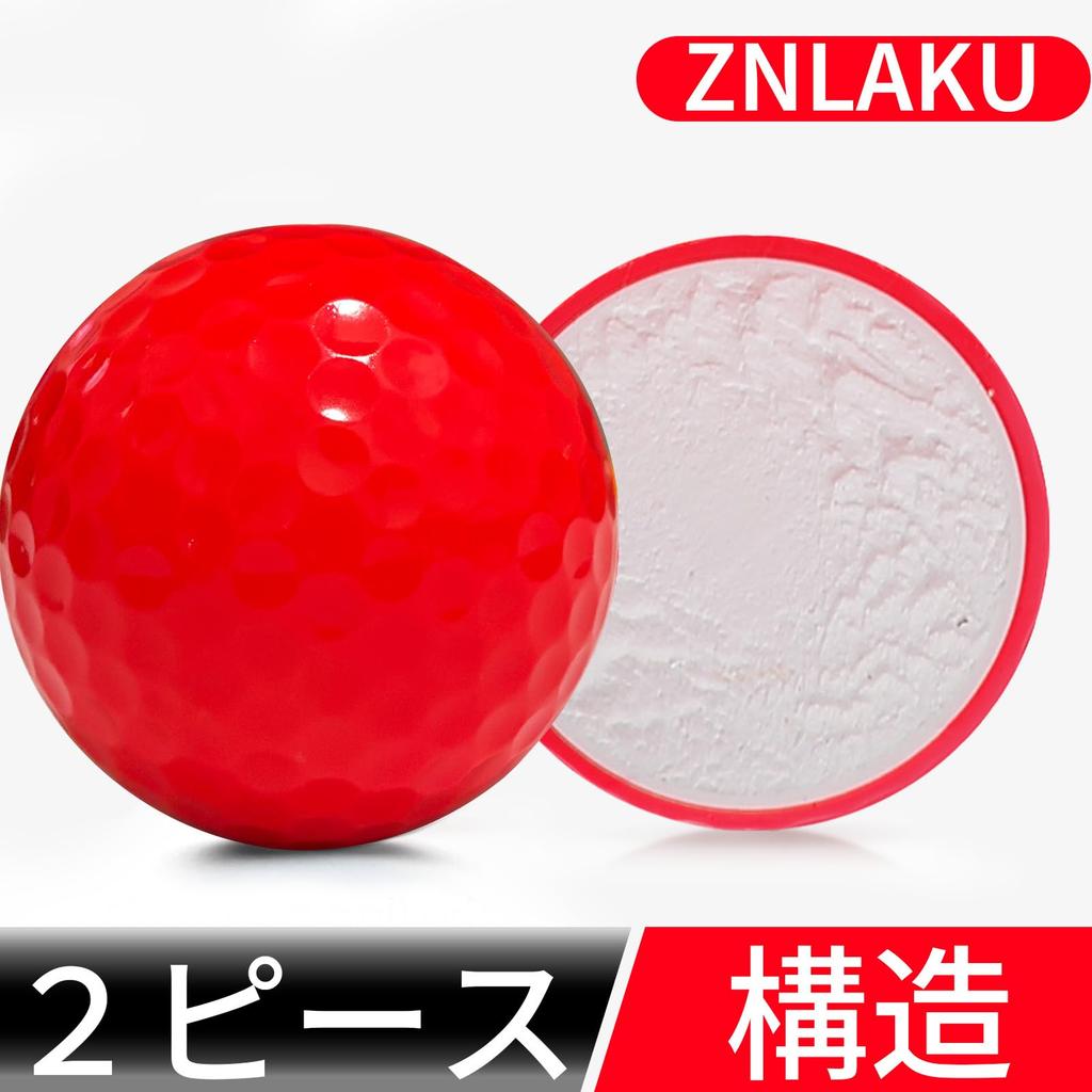 ZNLAKU Golf Ball Golf Ball Balancing Distance & Spin Control Performance Golf Ball Red 12-Ball