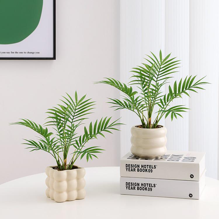 Nordic Small Potted Plant Decor - Indoor Bonsai & Bionic Greenery for Office or Living Room.