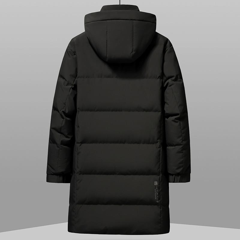 Lange Daunenjacke Herren Herbst und Winter Abnehmbare Kapuze Daunenjacke Jung und Mittelalterlich Business Warme Daunenjacke Herren