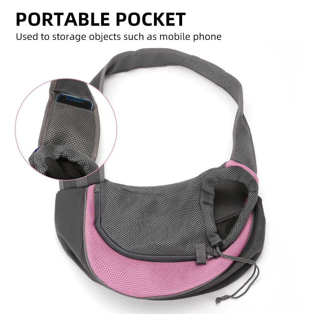 Sac à bandoulière de voyage en maille respirante pour chien de compagnie, sac à dos de voyage pour chiens et chats (M jusqu'à 10lbs