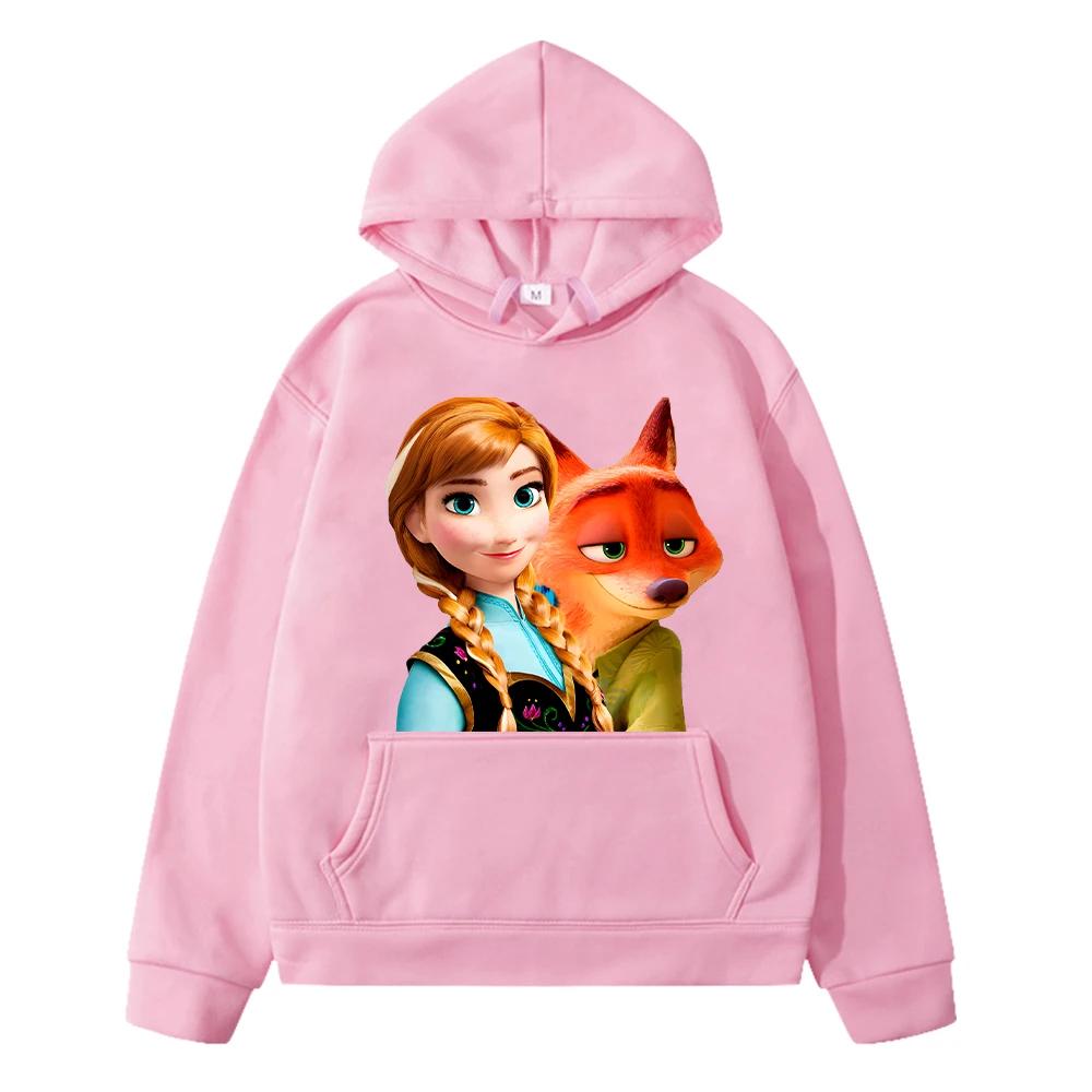 Boys and girls clothes Zootopia 2 Print hoodies  Kawaii anime hoodie Fleece sweatshirt y2k sudadera boy pullover Autumn  jacket kids clothes girls