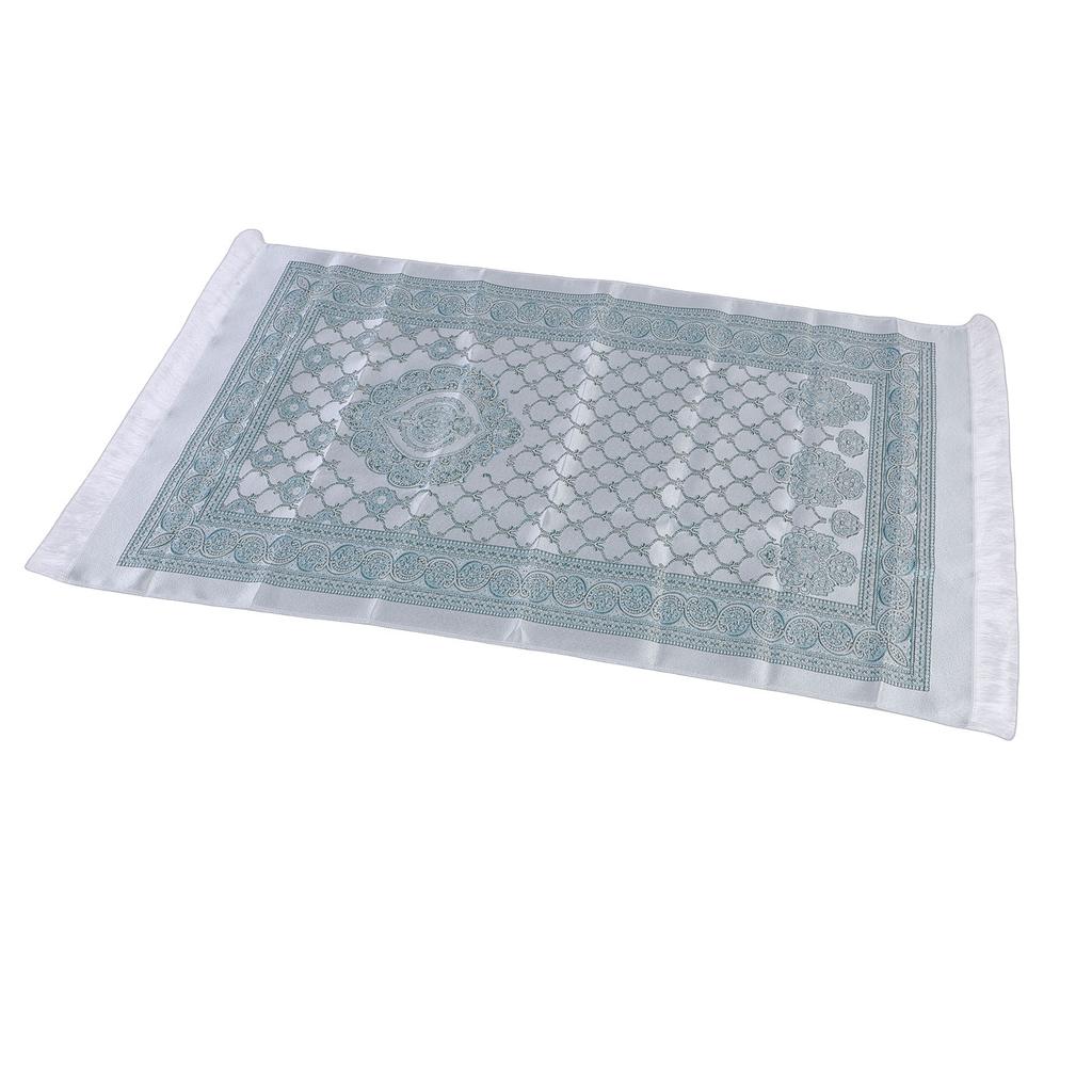 Pray Rug Soft Embroidered Thick Eid Ramadan Islamic Mat with Tassel Storage Bag Pray Beads for Women Men Children Meditation