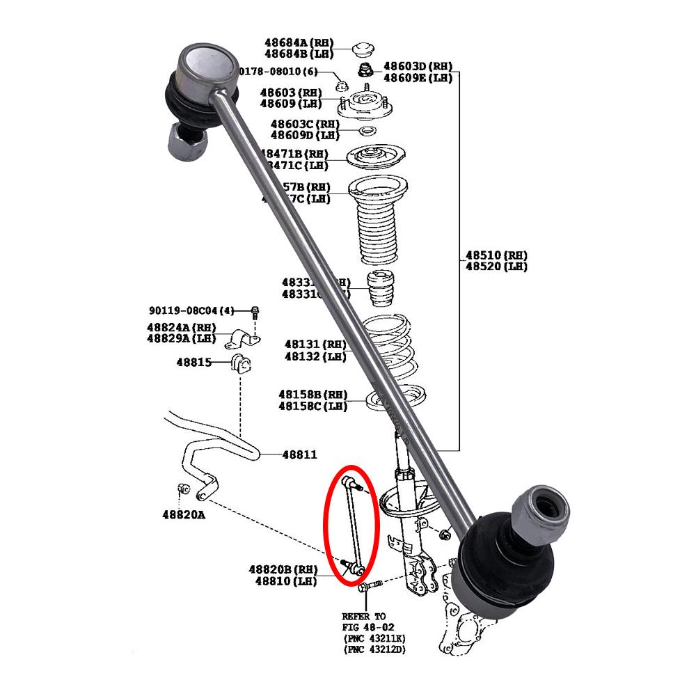 Front Stabilizer Link L/R for TOYOTA COROLLA AE12 WISH AVENSIS PRIUS 48820-47010 48820-02030 48820-02040 Sway Bar Link