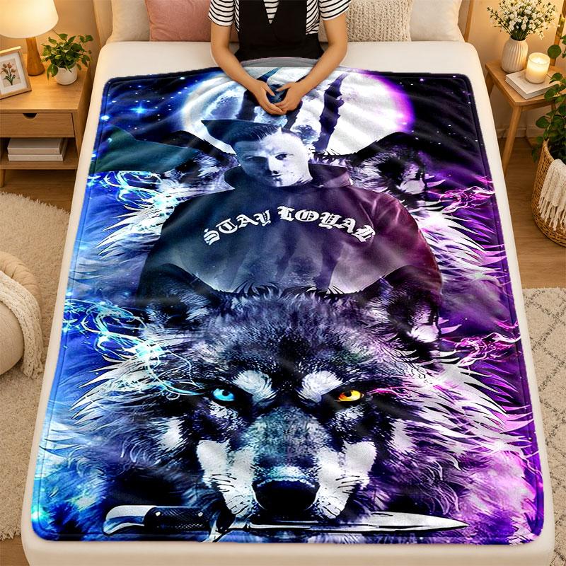 Flannel BlanketKontra K Warm Soft Throw Blanket for Indoor Sofa Bed Living Room Use
