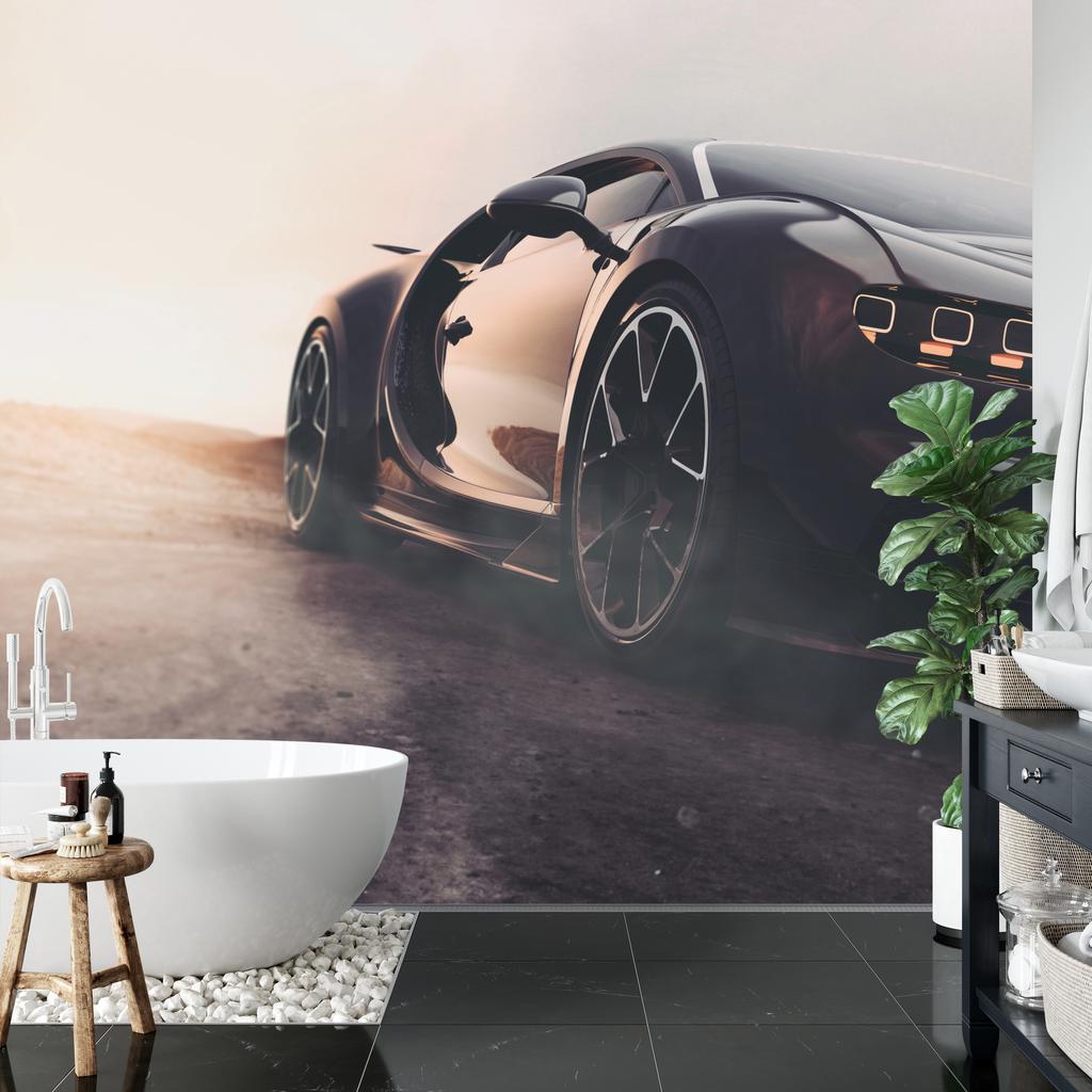 Photomural Sport Car In The Desert Washable Fleece 315x210