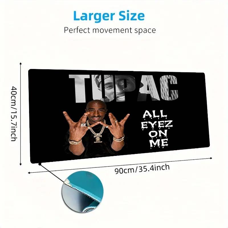 Tupac Poster Color Mouse Pad Large Gaming Table Cushion Non-slip Laptop Tablet Big Mousepad XXL Mat Mini PC Playmat With Lock Edge