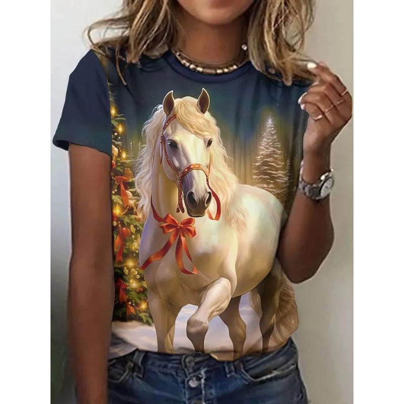 3D Printed Women's T-shirt Summer Breathable Fashion Versatile Casual