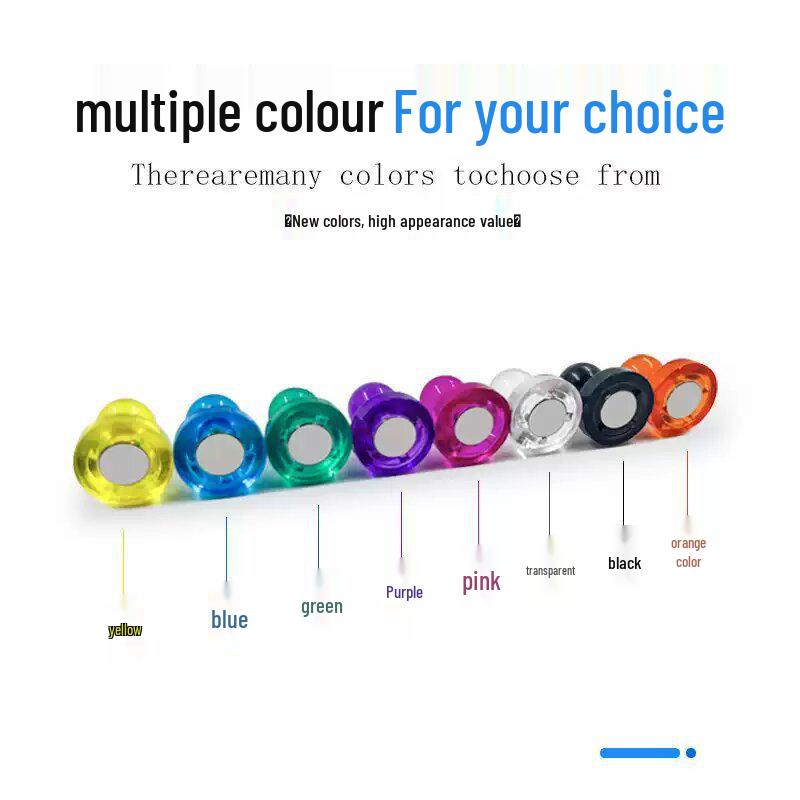 Colorful Transparent Neodymium Iron Boron Magnet Pushpin with Strong Magnetic Hold