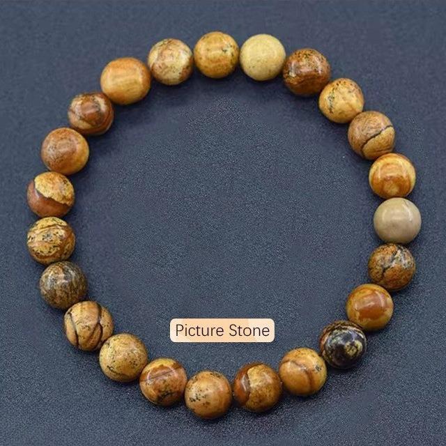 Festive Gifts Assorted Natural Stone Beaded Bracelet Set Crystal Fashion Jewelry For Men And Women Daily Wear Simple Versatile Accessory