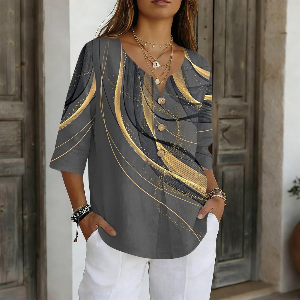 Women's Shirts Dressy Casual T,Shirts 3/4 Sleeve Tunic Tops Basic Tees Pullover Work Blouses